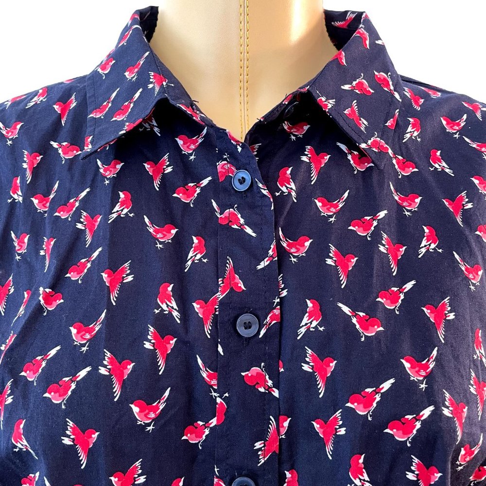 Tommy Hilfiger Bird Print Cotton Button Down Shirt